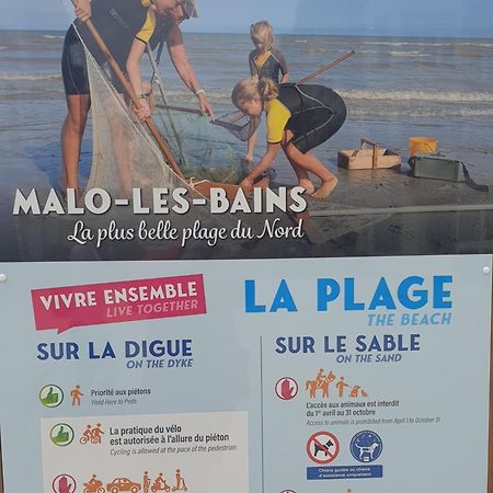 Studio Vue Mer Au Coeur De Malo Les Bains Pieds Dans L Eau Dunkirk Exterior photo